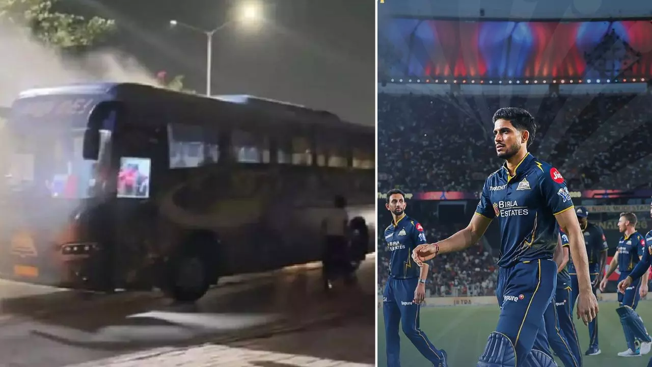 Gujarat Titans Team Bus Fire