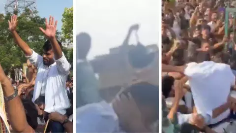 जयपुर में कॉकरोच जनता पार्टी का प्रदर्शन, अभिजीत दीपके पर हमला, पड़े कई थप्पड़; VIDEOS जयपुर में कॉकरोच जनता पार्टी का प्रदर्शन, अभिजीत दीपके पर हमला, पड़े कई थप्पड़; VIDEOS