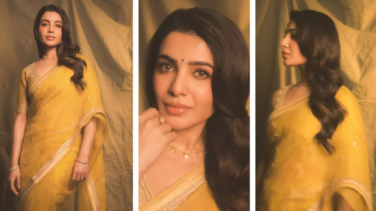 लाइम ग्रीन ऑर्गेंजा साड़ी में Samantha Ruth Prabhu लगीं अप्सरा, बिंदी ने चुराया दिल, इस डिजाइनर ब्रांड का है आउटफिट