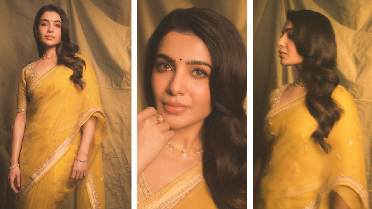लाइम ग्रीन ऑर्गेंजा साड़ी में Samantha Ruth Prabhu लगीं अप्सरा, बिंदी ने चुराया दिल, इस डिजाइनर ब्रांड का है आउटफिट