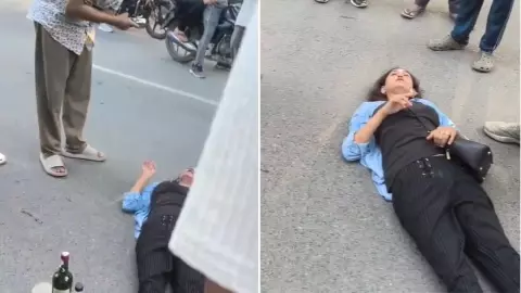 Woman Smoking on Road Viral Video Woman Smoking on Road Viral Video