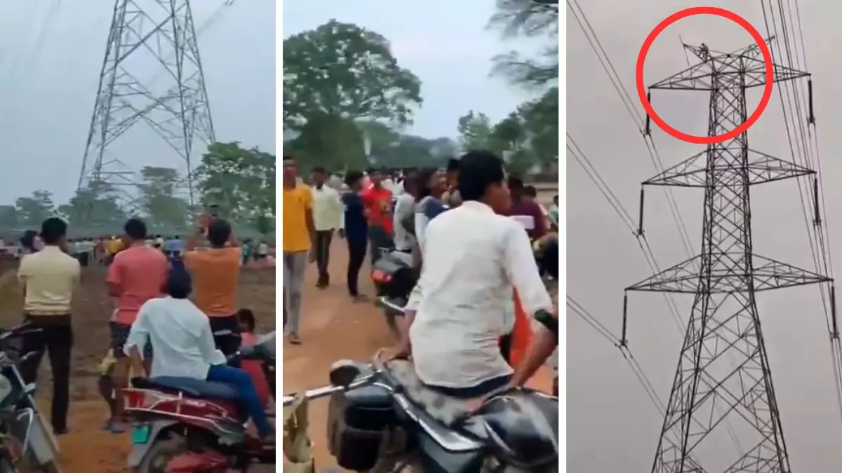 Man Climbs High Tension Tower To Convince Two Wives To Stay Together