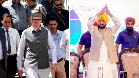 Omar Abdullah Bhagwant Mann photo