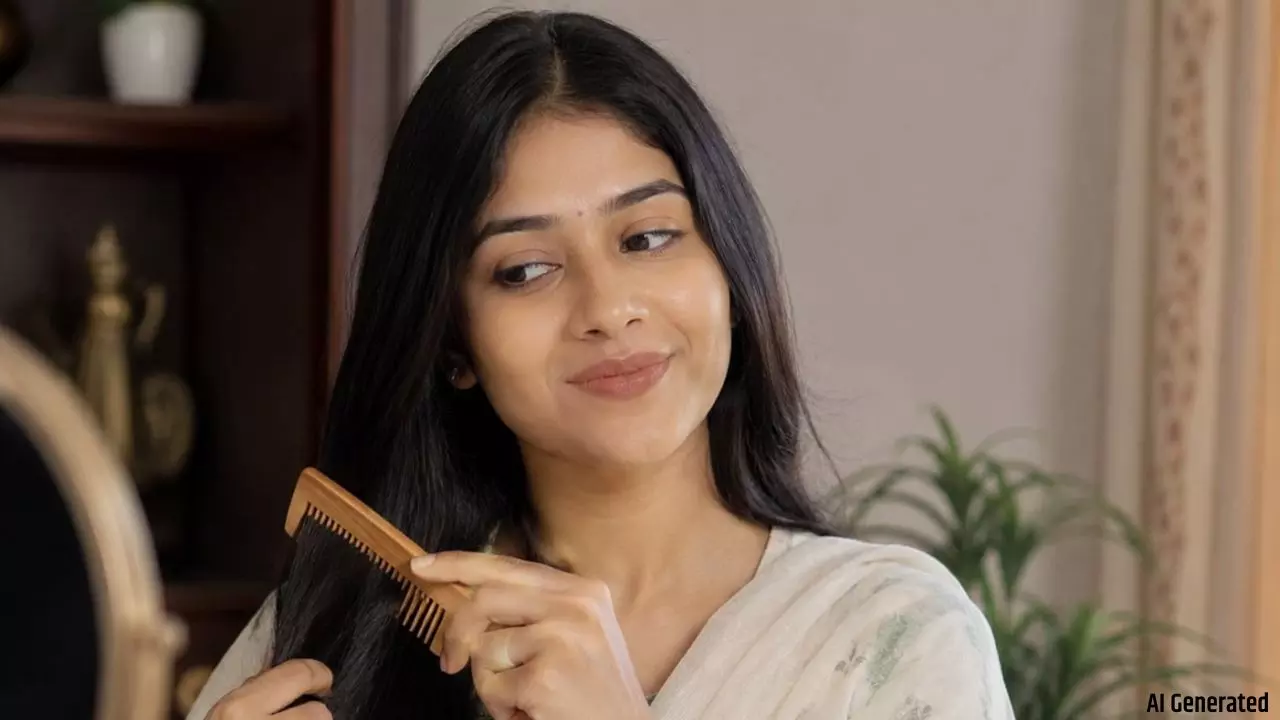 woman comb hair