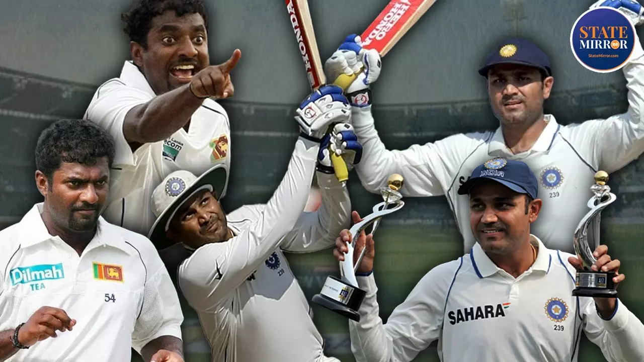 Virender Sehwag  Muttiah Muralitharan 2009 test match story
