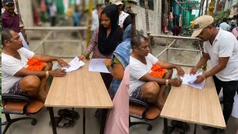 महिलाओं की लगी कतार और बनियान-शॉर्ट्स पहन साइन कर रहे AAP विधायक कौन? वायरल वीडियो से बवाल, CM रेखा गुप्ता ने घेरा