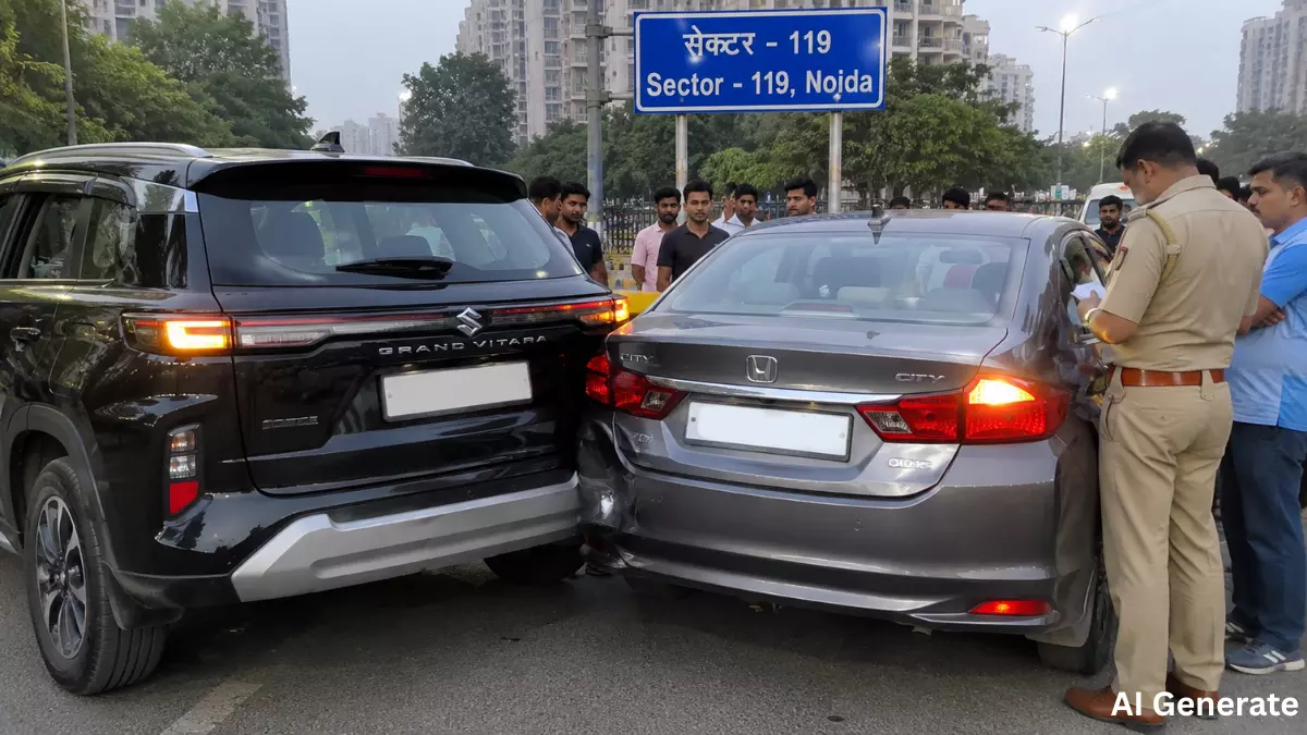 Noida Minor Driving Case: 14-Year-Old Allegedly Drives Grand Vitara, Hits Honda City; FIR Filed
