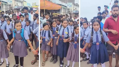 Durg News: 200 Students Block Road Over Lack of Toilets and roads