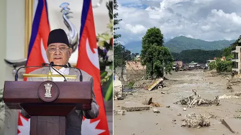 nepal flash floods former pm Pushpa Kamal Dahal nepal flash floods former pm Pushpa Kamal Dahal