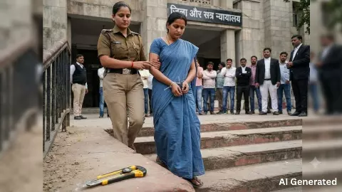 Faridabad Shock: Woman Arrested for Allegedly Attacking 2-Year-Old Son’s Neck With Paper Cutter