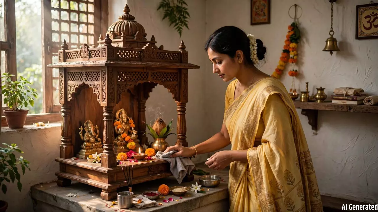 woman doing puja
