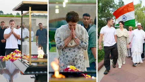 INDIA Bloc Protest: Rahul Gandhi, Kharge Reach Raj Ghat on Day 3 of Anti-CEC Stir