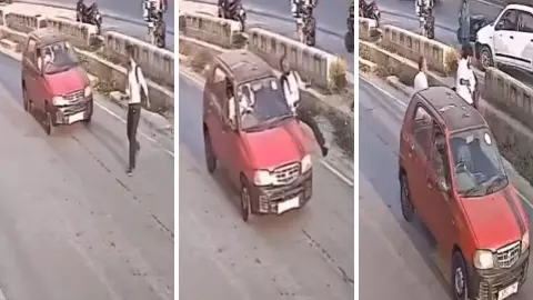 Driver Hugs Pedestrian viral video uttarakhand Driver Hugs Pedestrian viral video uttarakhand