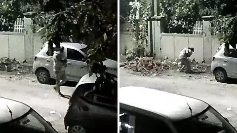 Greater Noida CCTV Video viral: Man Takes Back Garbage After Warning
