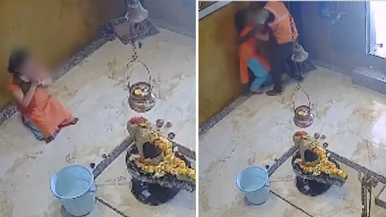 मंदिर में पूजा कर थी बच्ची,  दरिंदे ने पकड़ लिया और करने लगे अश्लील हरकत फिर...CCTV फुटेज सामने आने पर पुलिस ने किया गिरफ्तार