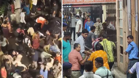 कोलकाता के चोरबागान दुर्गा पूजा पंडाल में कैसे मची भगदड़? 17 की मौत, कई घायल, देखिए चीख पुकार के VIDEO कोलकाता के चोरबागान दुर्गा पूजा पंडाल में कैसे मची भगदड़? 17 की मौत, कई घायल, देखिए चीख पुकार के VIDEO