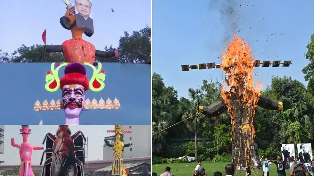 VIDEO: हर किसी की राजनीति में एक रावण! दशहरे के दिन यूं हो रहा अंत, हरियाणा के इस पुतले की क्यों हो रही इतनी चर्चा?
