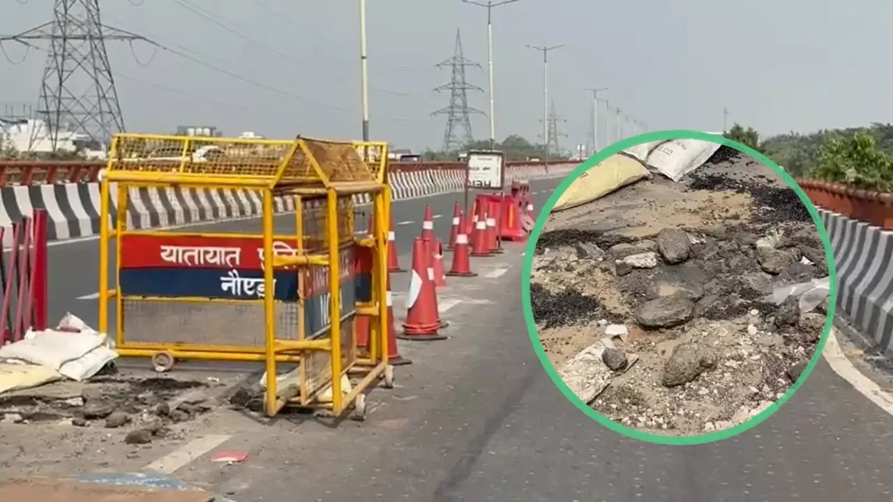 नोएडा एलिवेटेड रोड पर दोबारा हुआ गड्ढा,  IIT रुड़की और ब्रिज कॉरपोरेशन करेंगे तकनीकी जांच, जानें कौन-सा लेन हुआ बंद